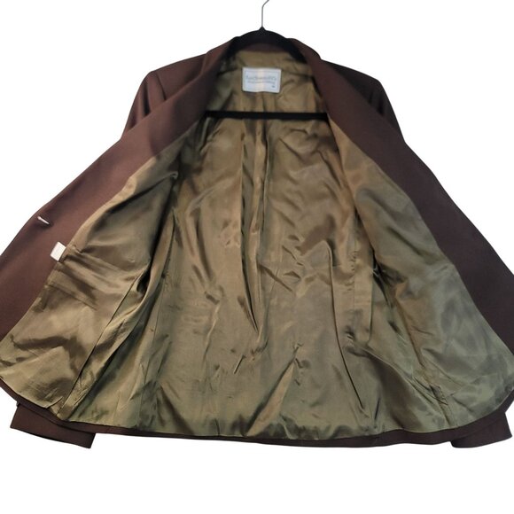 Levi Womens Blazer Size 12 Woven Single Button Brown Classic Deadstock Vintage - Picture 4 of 9